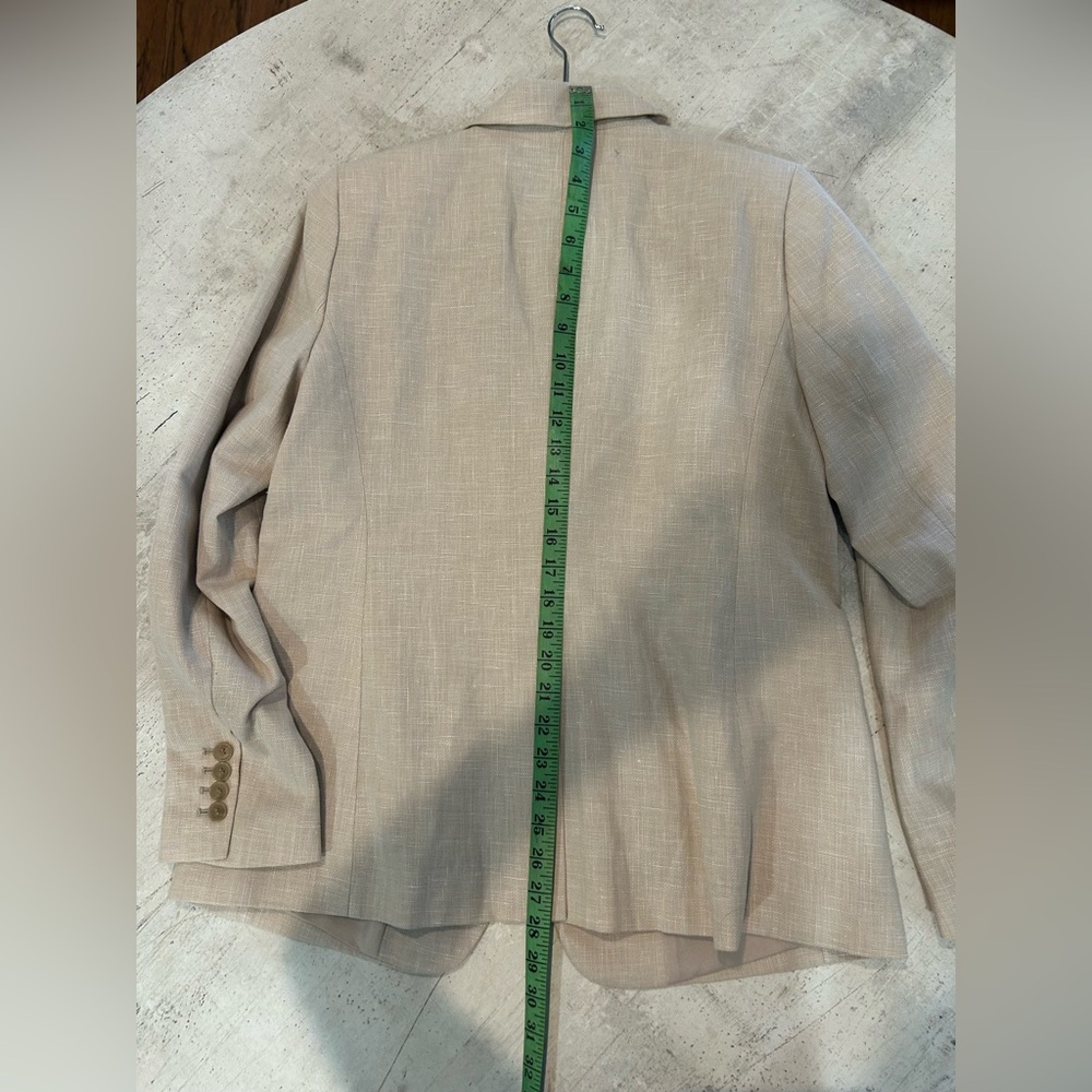 Ann Taylor Cream Textured Blazer Suit with Pant - Picture 12 of 13